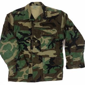 Vintage 80s Army Woodland Camo Fatigues Military